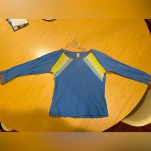 Free people long sleeve blue top